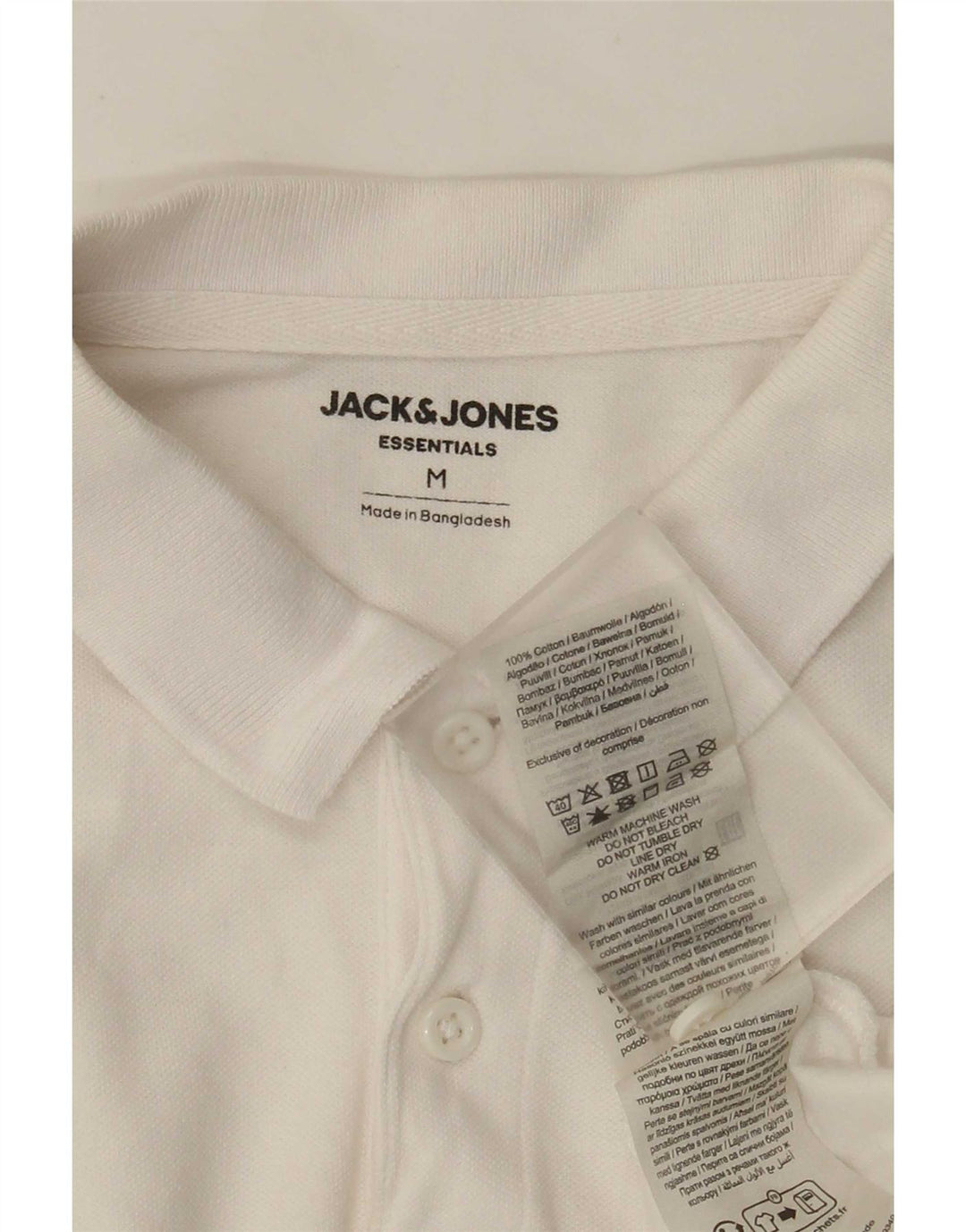Polo da uomo Regular Fit Jack & Jones in cotone bianco medio
