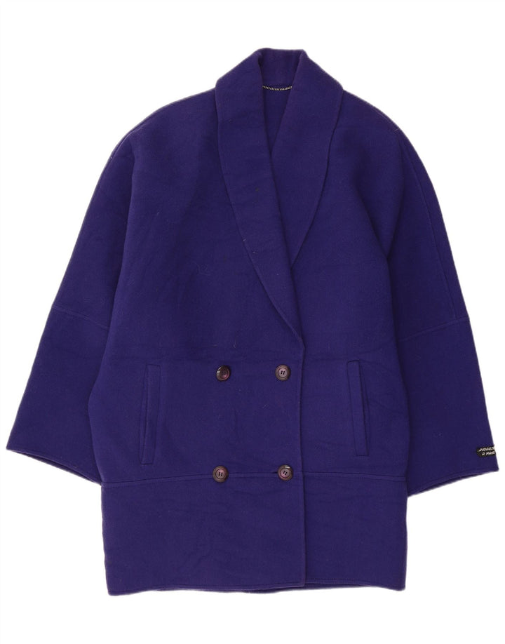 Cappotto doppiopetto oversize da donna vintage IT 42 Lana viola medio