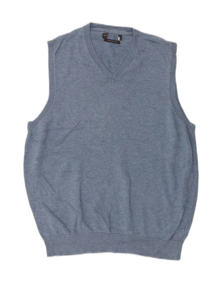 Canottiera da uomo Marks & Spencer grande in cotone blu