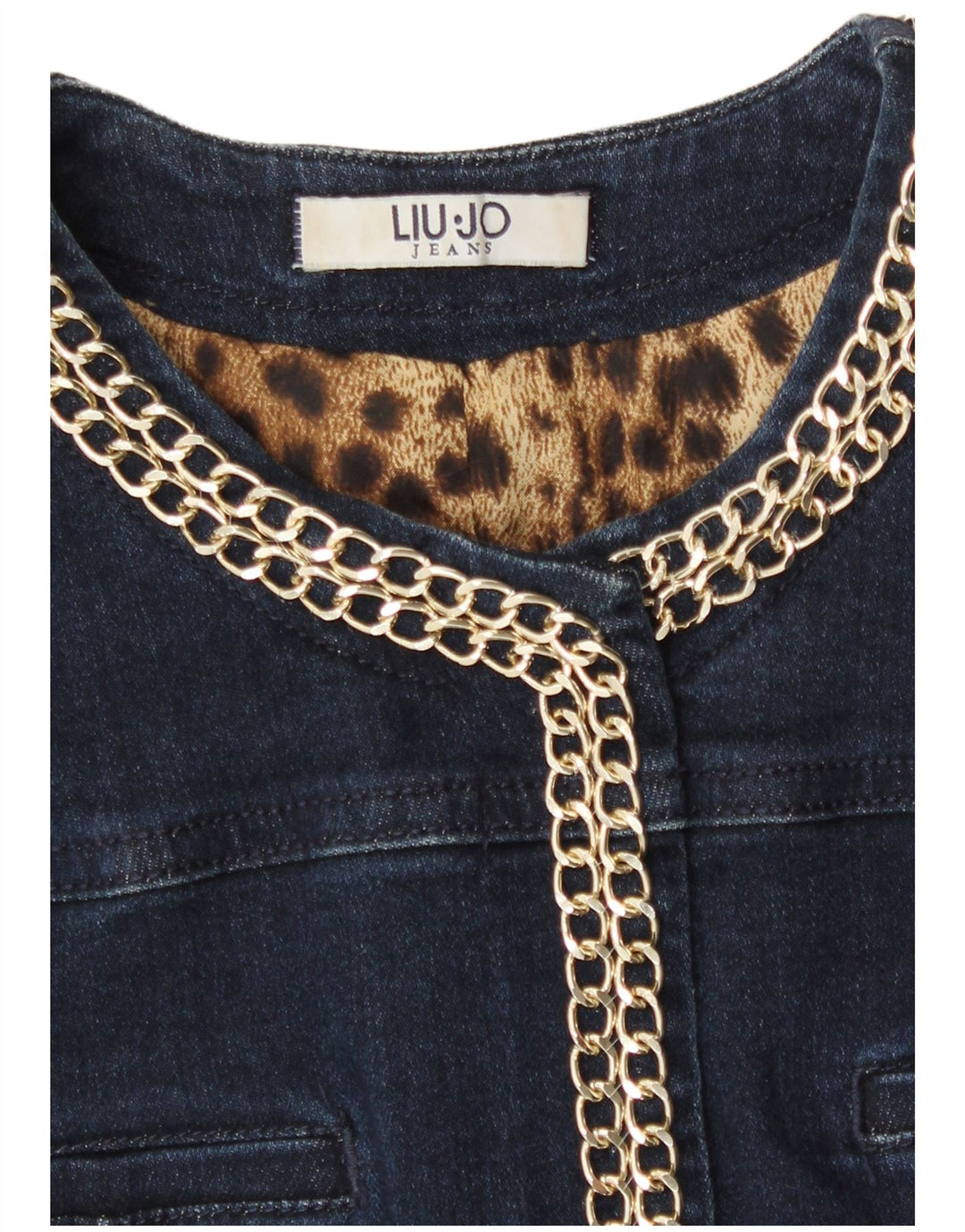 Giacca in denim con maniche a 3/4 da donna Liu Jo UK 10 Small Blu Navy