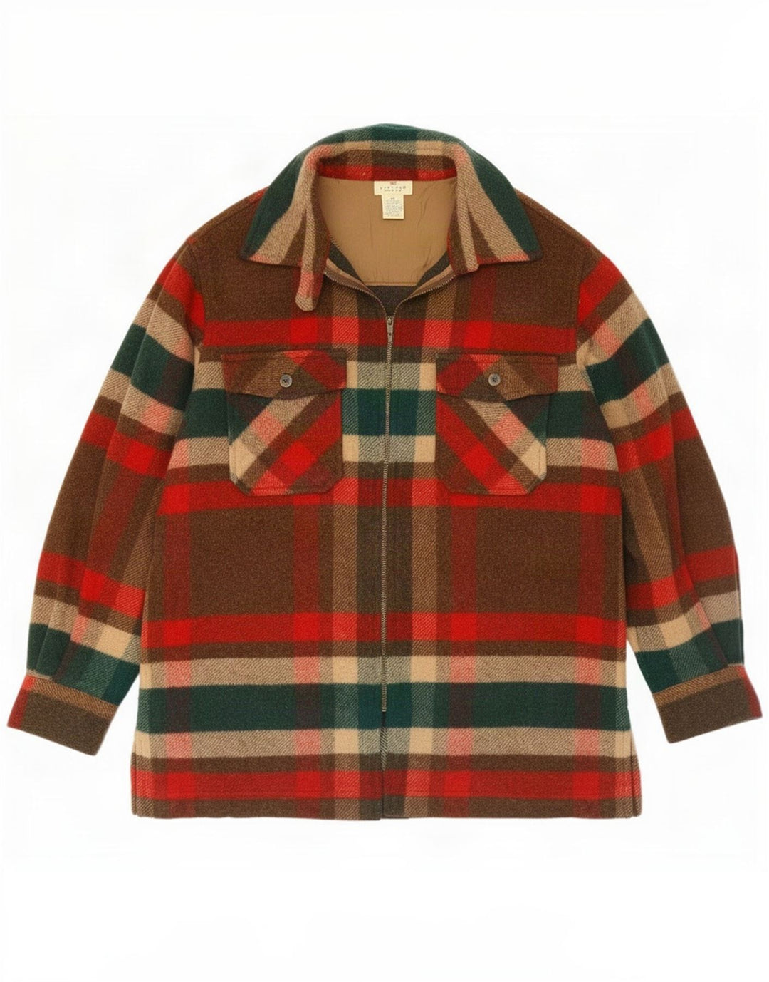 Camicia vintage da uomo in flanella, acrilico a quadri rossi medi