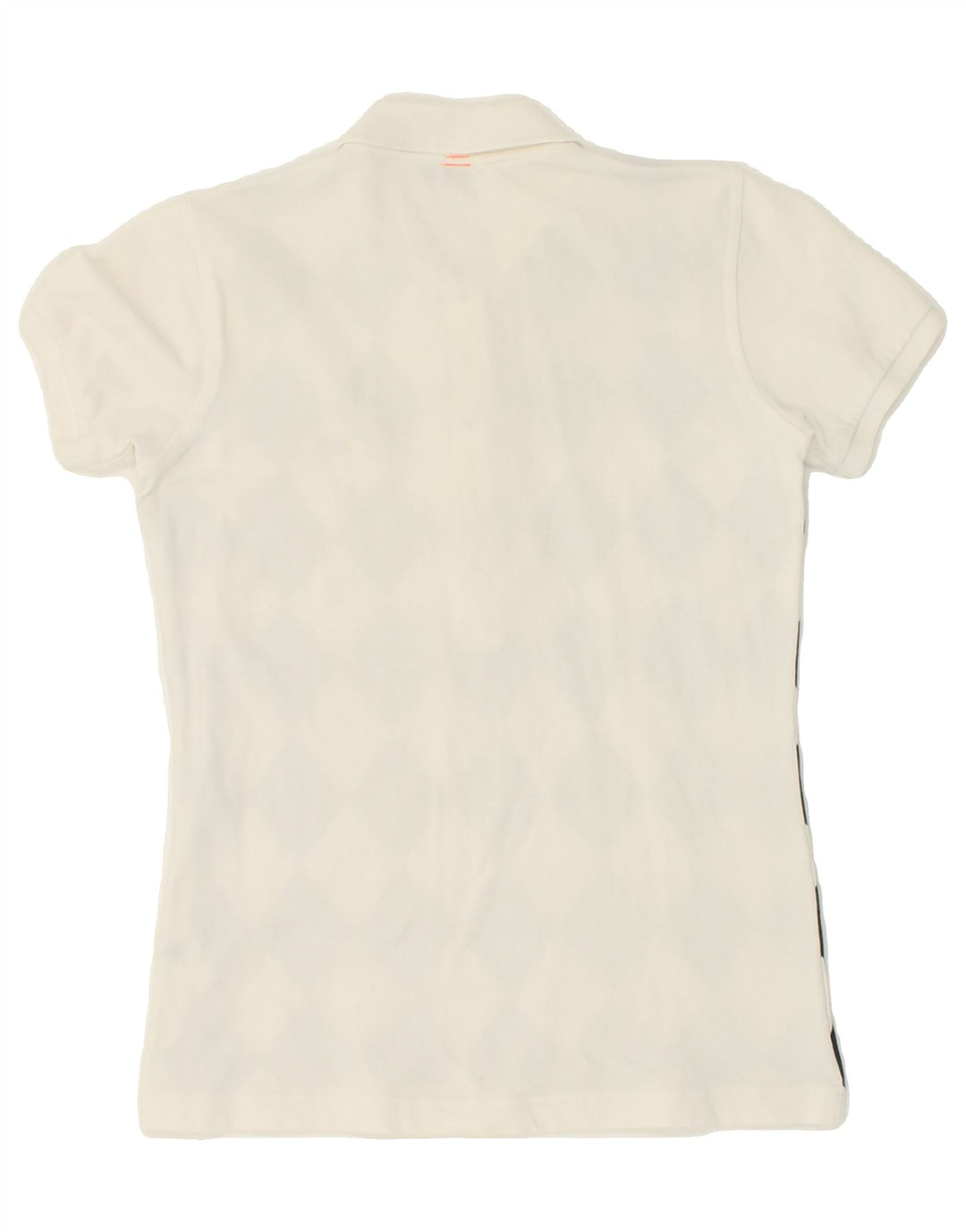 SUN68 Womens Polo Shirt Small White Argyle/Diamond Cotton Vintage Sun68 and Second-Hand Sun68 from Messina Hembry 