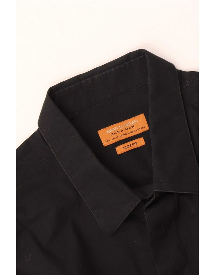 Camicia slim fit da uomo Zara nera media