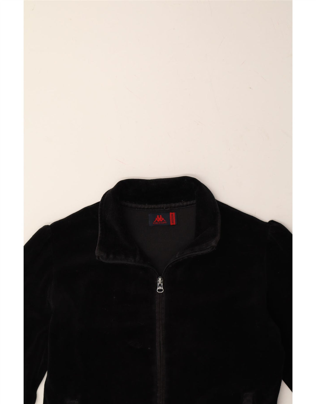 KAPPA Womens Tracksuit Top Jacket UK 14 Medium Black Cotton Vintage Kappa and Second-Hand Kappa from Messina Hembry 