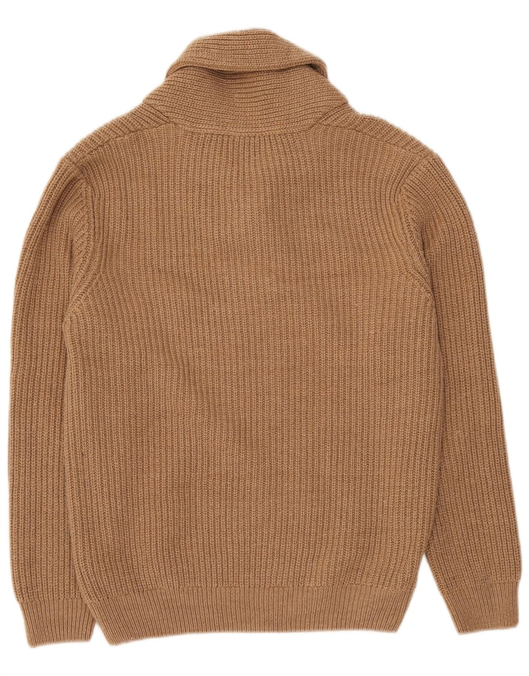Maglione Zara da uomo con collo a scialle, grande, in acrilico beige