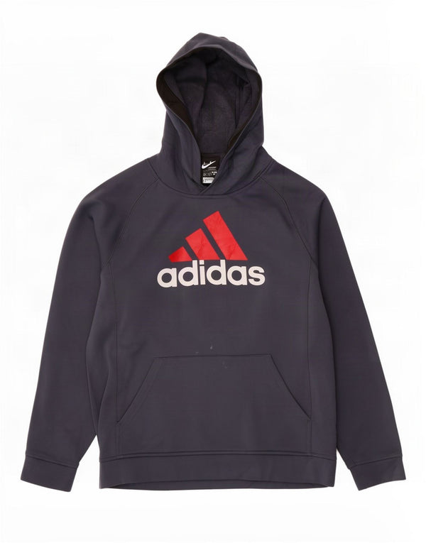 Felpa con cappuccio grafica Adidas Climawarm da donna UK 14/16 Large Grigio Poliestere