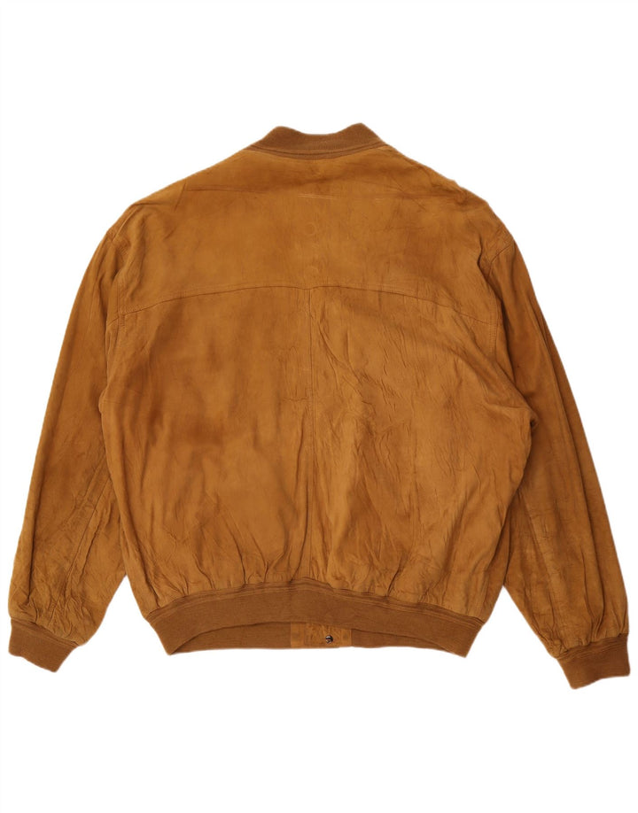 Giubbotto bomber in pelle scamosciata da uomo Belfe & Belfe IT 60 5XL Pelle marrone