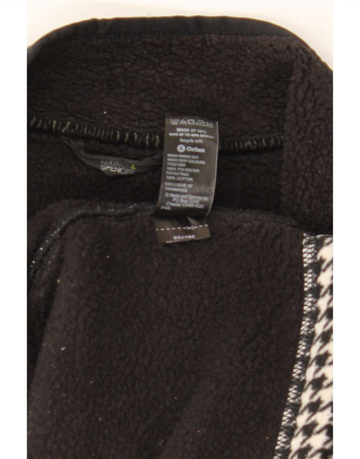 Giacca in pile Sherpa da donna Marks & Spencer UK 12 Medium Black Pied de poule