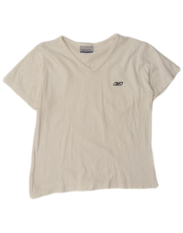 T-shirt Reebok da donna Top UK 14 grande cotone bianco