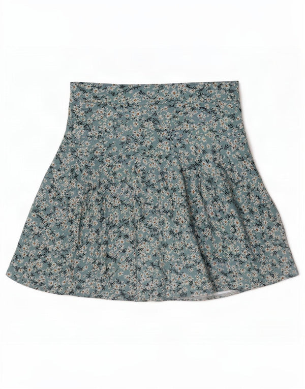 Pantaloncini a vita alta da donna Zara piccoli W26 in viscosa floreale blu