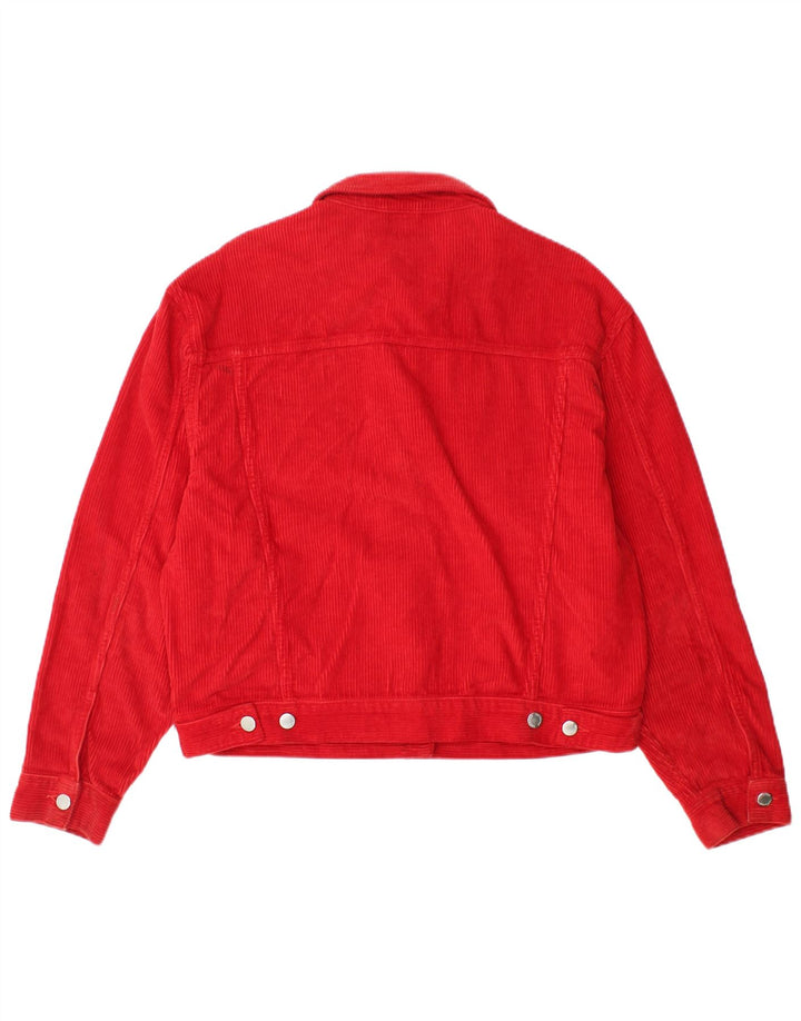Giacca da donna oversize in velluto a coste Topshop UK 10 piccola in cotone rosso