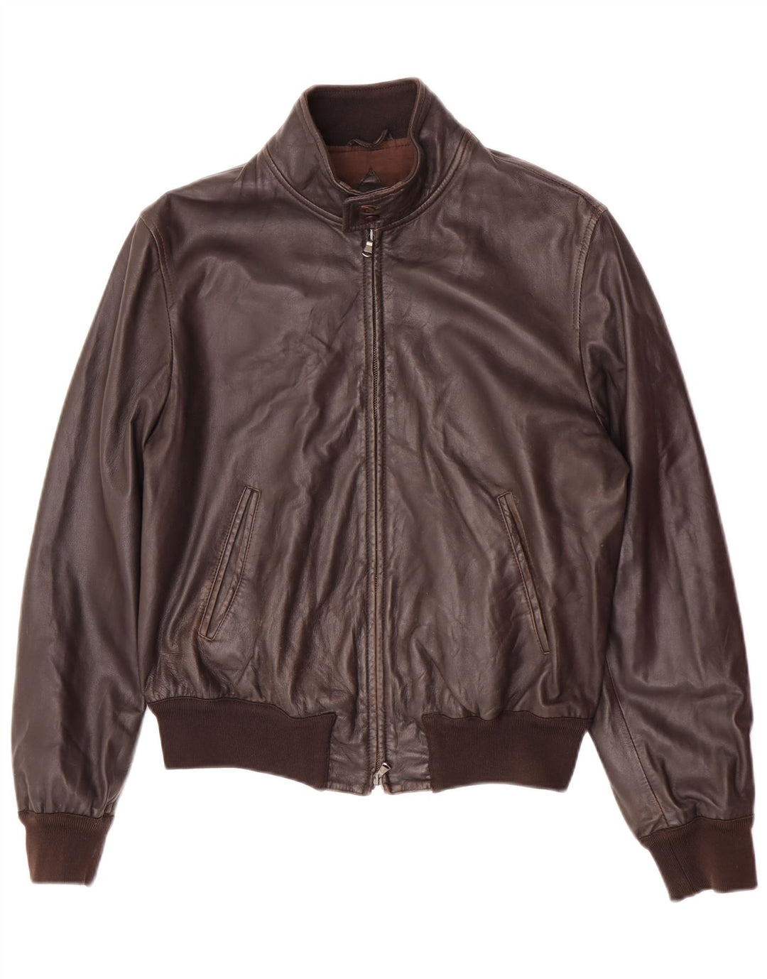 Giacca in pelle vintage da uomo UK 38 Marrone medio