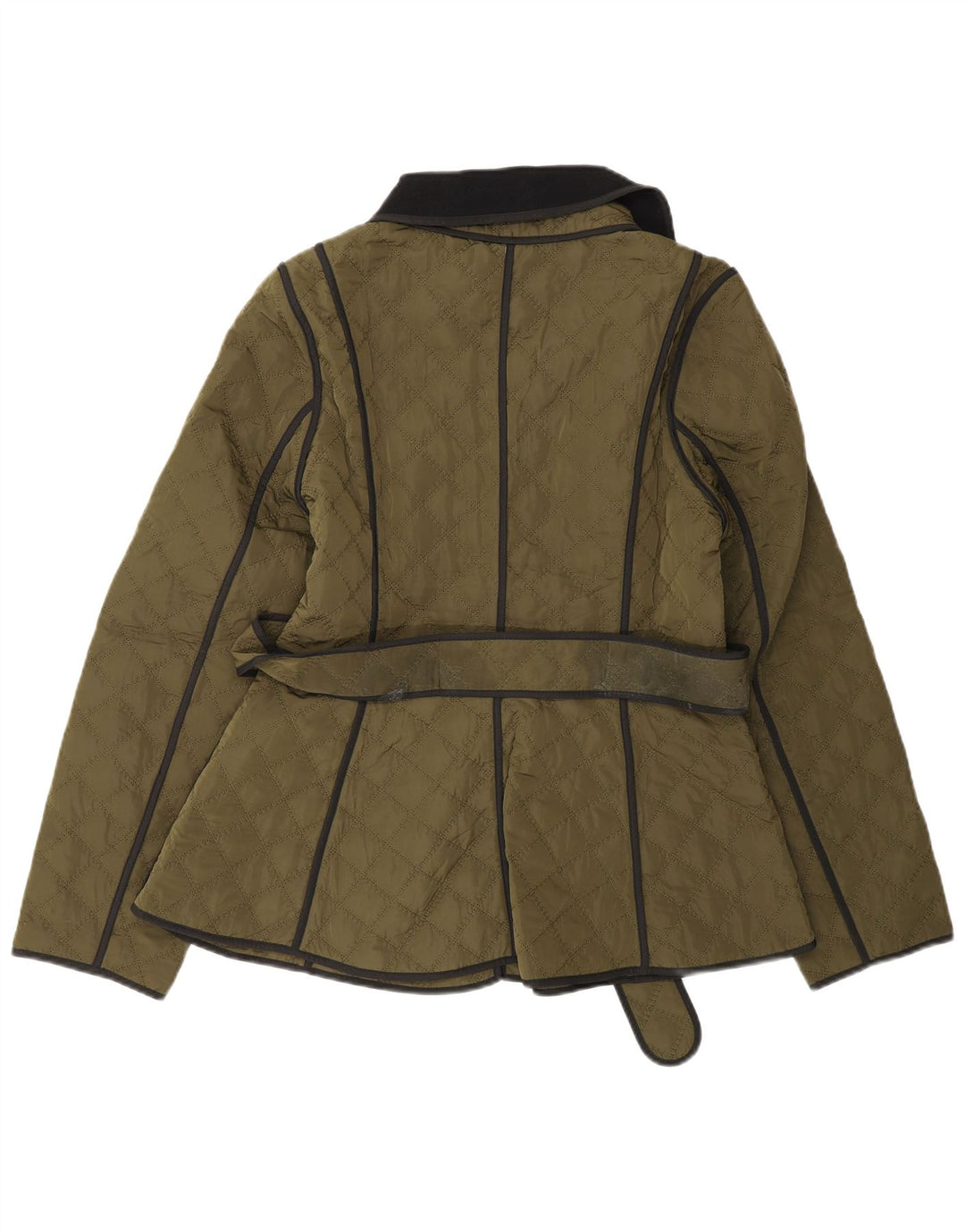 Giacca trapuntata da donna Karen Millen UK 8 Small Poliestere verde