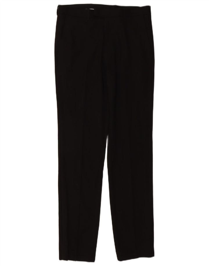 Pantaloni da abito slim fit da uomo Marks & Spencer W32 L33 poliestere nero