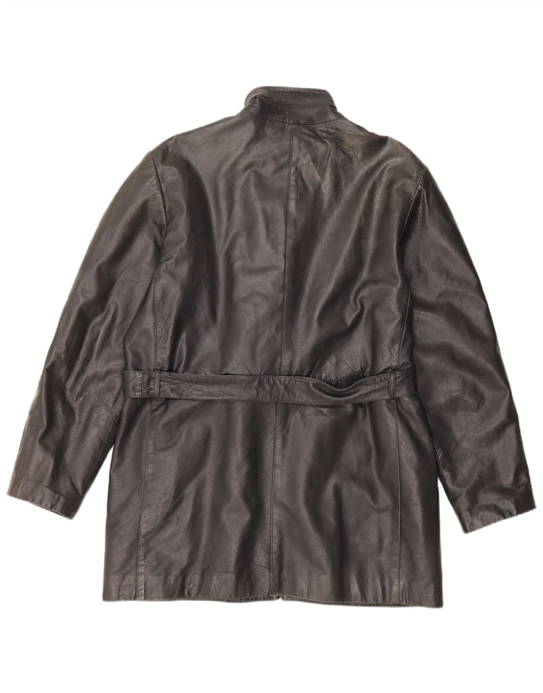 Giacca in pelle vintage da donna UK 16 grande in pelle nera