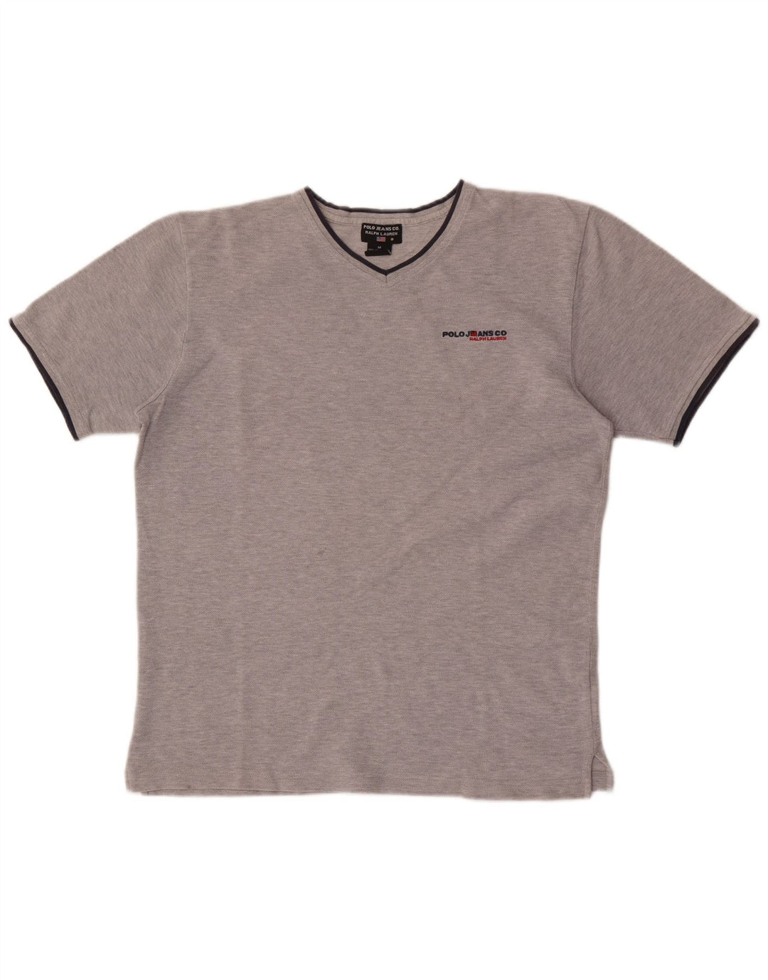 T-shirt da uomo Ralph Lauren Top in cotone chiazzato grigio medio