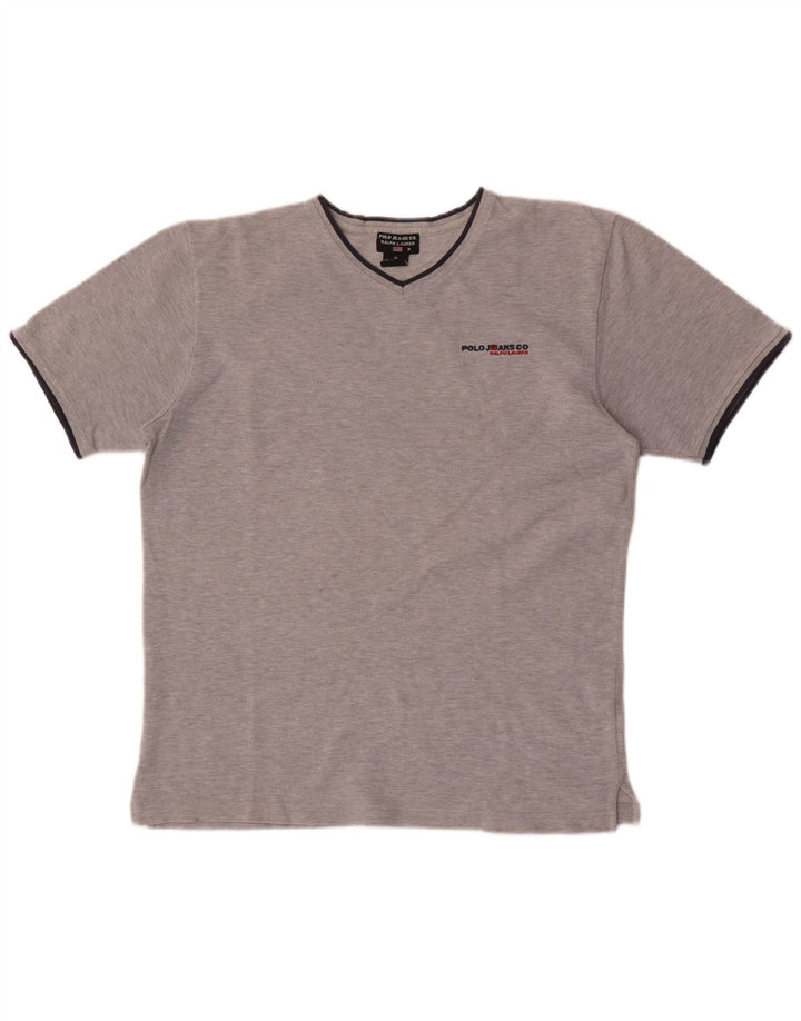T-shirt da uomo Ralph Lauren Top in cotone chiazzato grigio medio