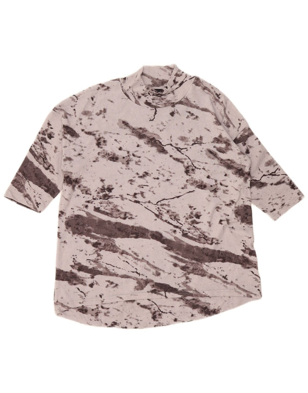 Marks & Spencer Top oversize da donna manica 3/4 UK 14 Large Grey Tie Dye