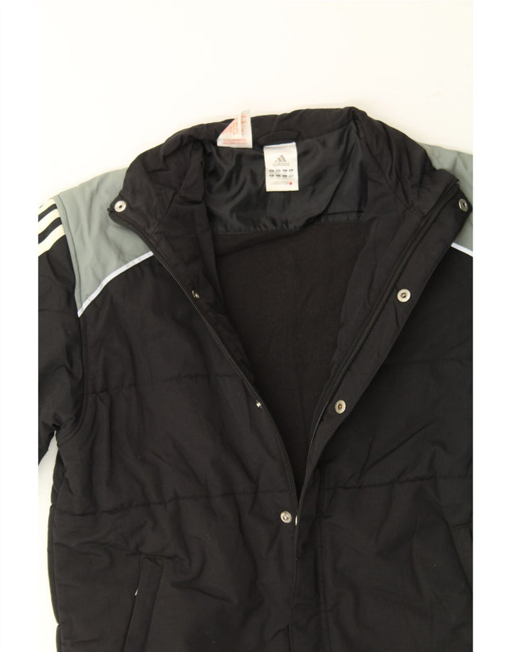 ADIDAS Boys Graphic Padded Jacket 13-14 Years Black Colourblock Polyamide Vintage Adidas and Second-Hand Adidas from Messina Hembry 