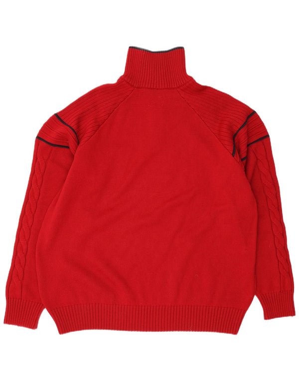 Maglione da uomo Navigare con zip e collo 2XL in lana merino rossa