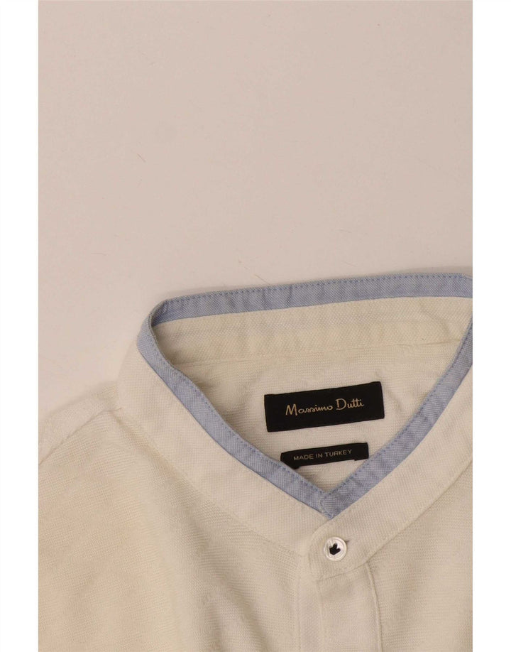 Polo da uomo Massimo Dutti color block bianco medio