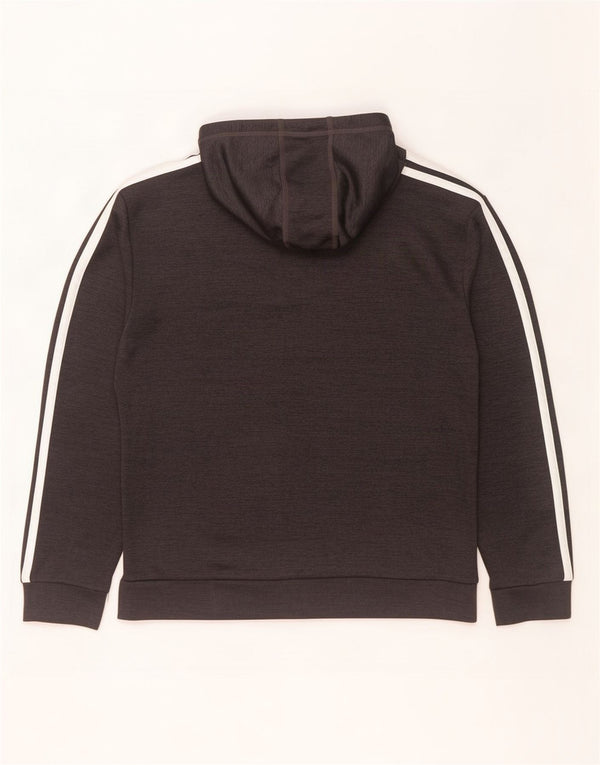 Adidas Boys Graphic Hoodie Jumper 12-13 Years Large Grey Polyester