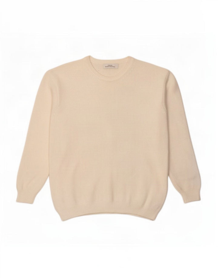 Maglione maglione girocollo da donna Marks & Spencer UK 12 medio bianco