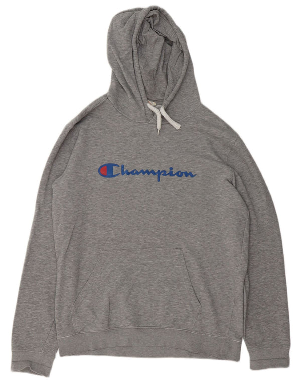 Felpa con cappuccio grafica da uomo Champion XL grigia chiazzata
