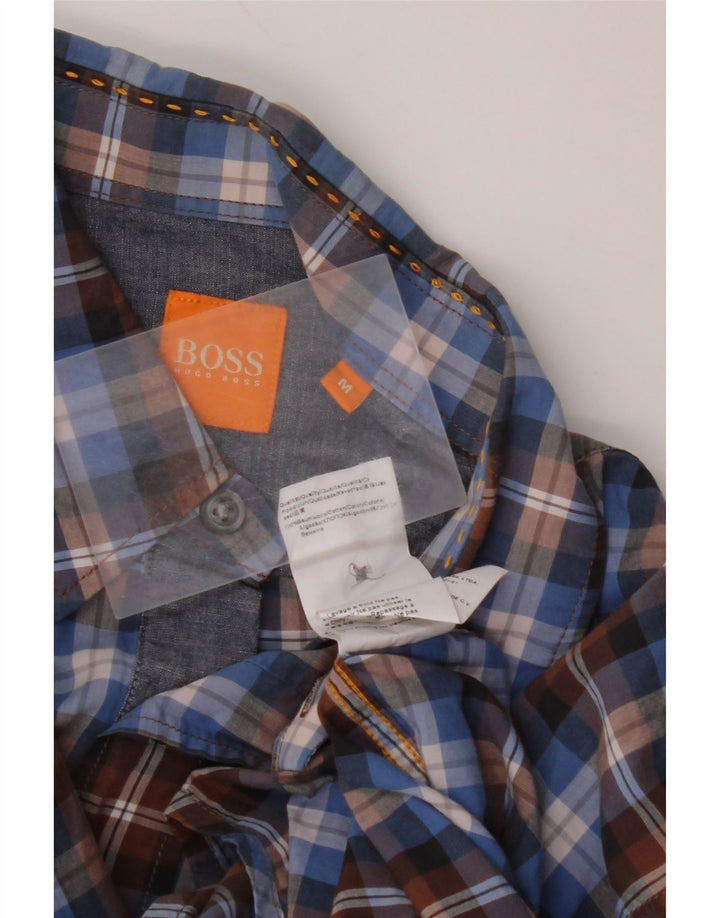 Camicia da uomo HUGO BOSS in cotone a quadri blu medio