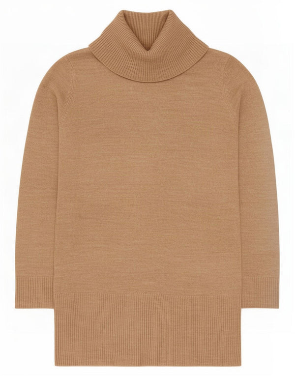 Maglione maglione a collo alto Marks & Spencer da donna UK 8 piccolo Beige