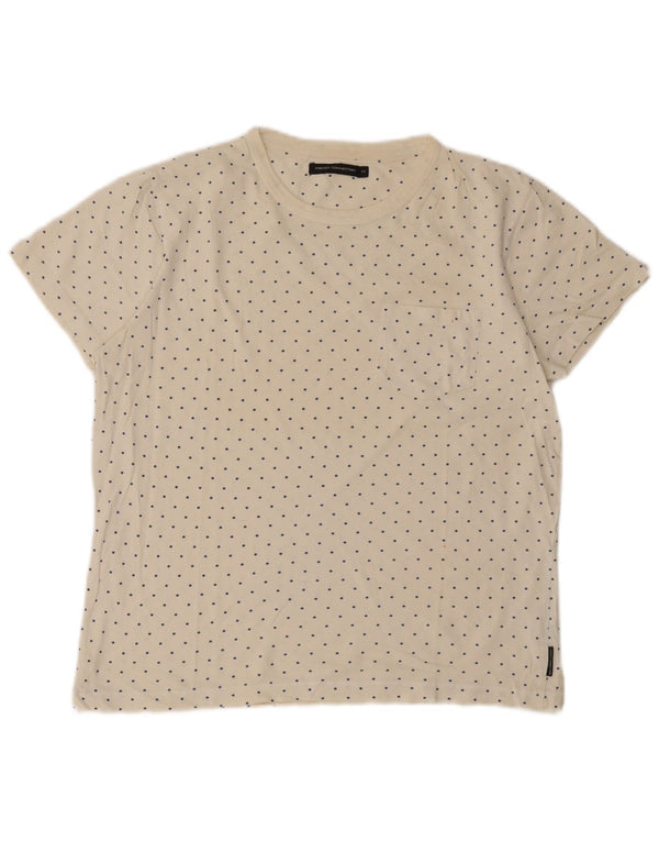 T-shirt da uomo French Connection Top medio bianco sporco maculato