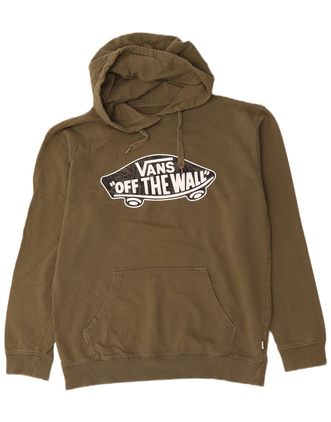 Felpa con cappuccio grafica da uomo Vans grande in cotone kaki