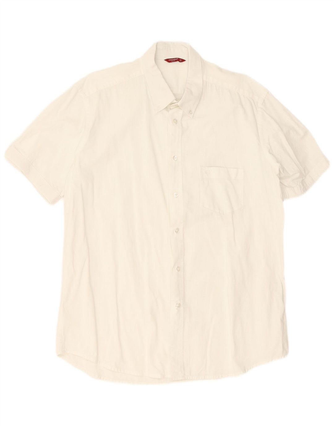 Camicia a maniche corte da uomo Carrera XL in cotone bianco