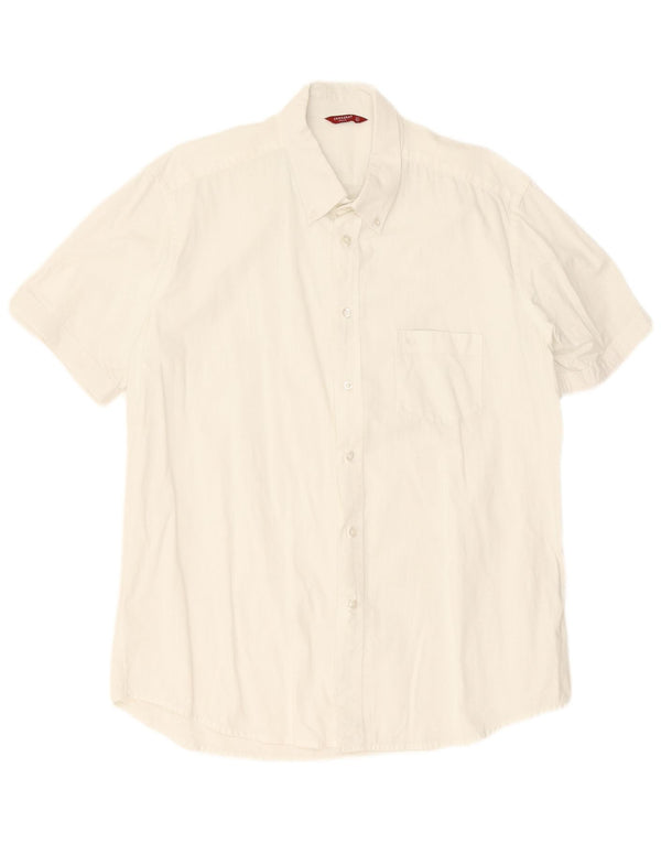 Camicia a maniche corte da uomo Carrera XL in cotone bianco