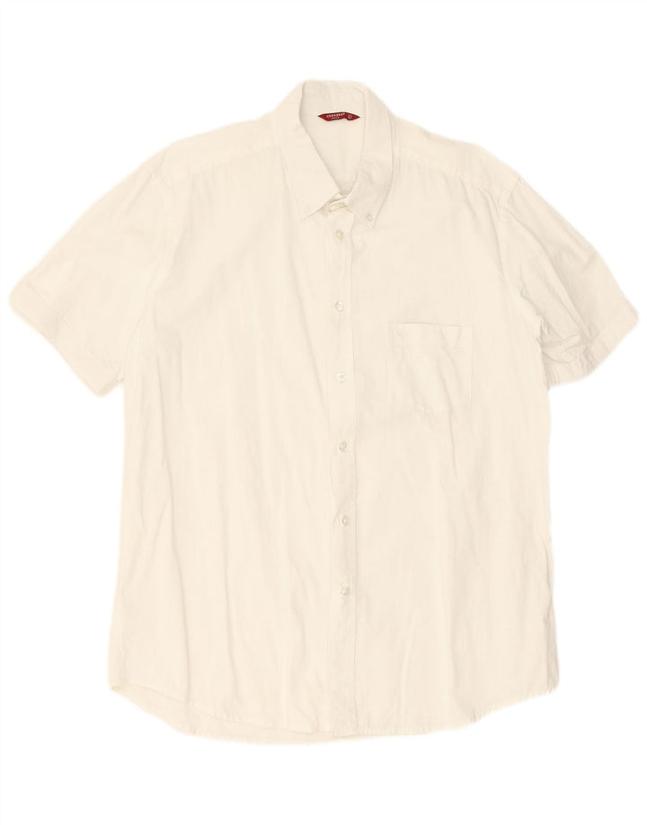 Camicia a maniche corte da uomo Carrera XL in cotone bianco