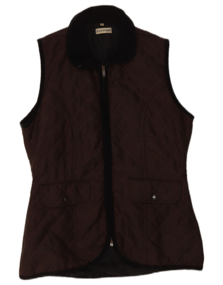 Gilet trapuntato da donna Sud Express UK 14 nylon marrone medio