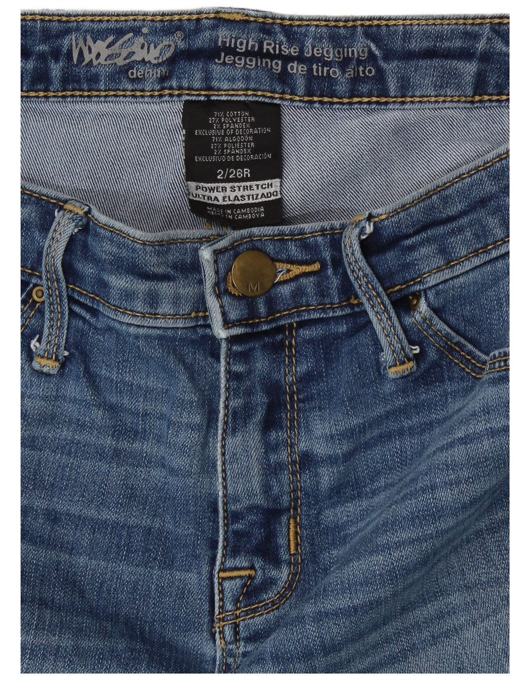 Jeans Jegging effetto invecchiato da donna Mossimo US 2 XS W26 L25 cotone blu