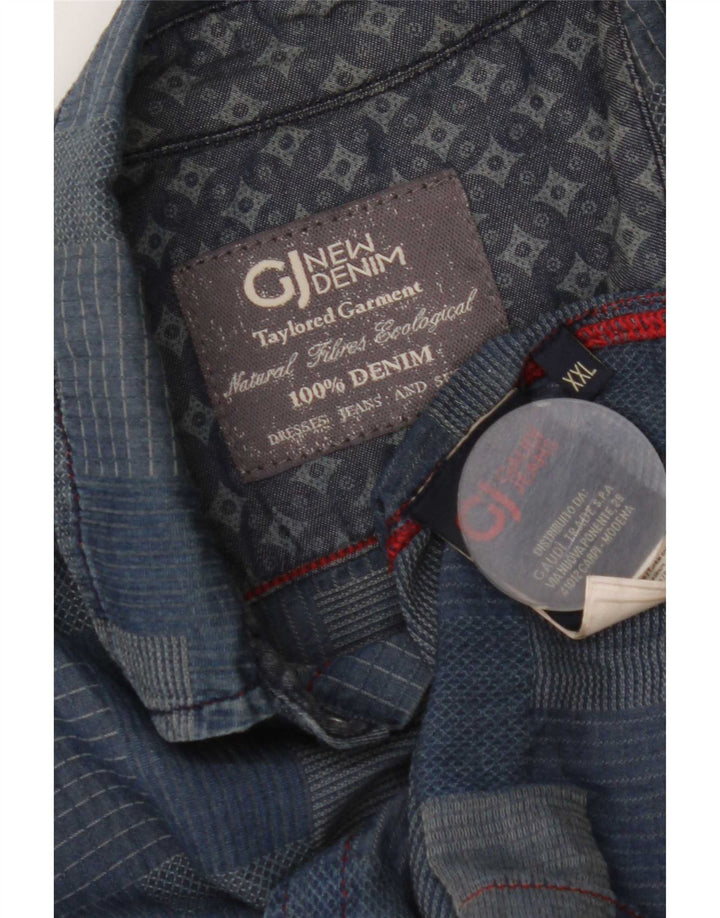 Camicia da uomo Gaudi 2XL Cotone patchwork blu
