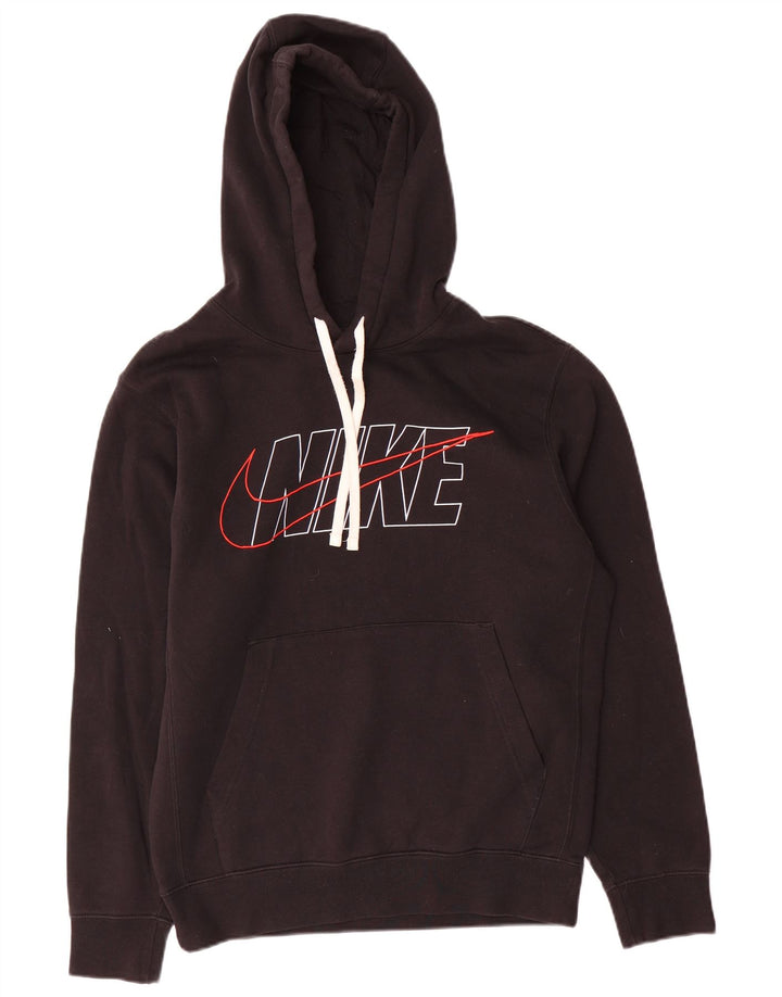 Felpa con cappuccio grafica Nike da uomo piccola in cotone nero