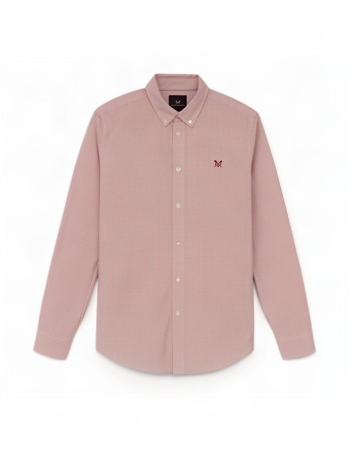 Crew Clothing Camicia slim fit da uomo in cotone a quadri rossi medi
