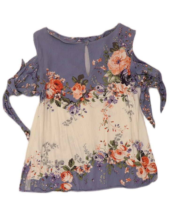 Camicetta senza maniche da donna Oasis UK 8 Piccola viscosa floreale multicolore