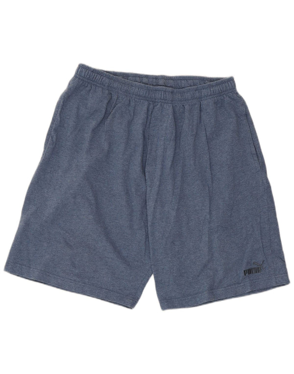 Pantaloncini sportivi da uomo Puma Large in cotone screziato blu navy