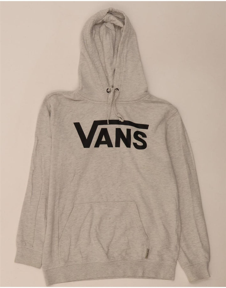 Felpa con cappuccio grafica da uomo Vans Small in cotone chiazzato grigio