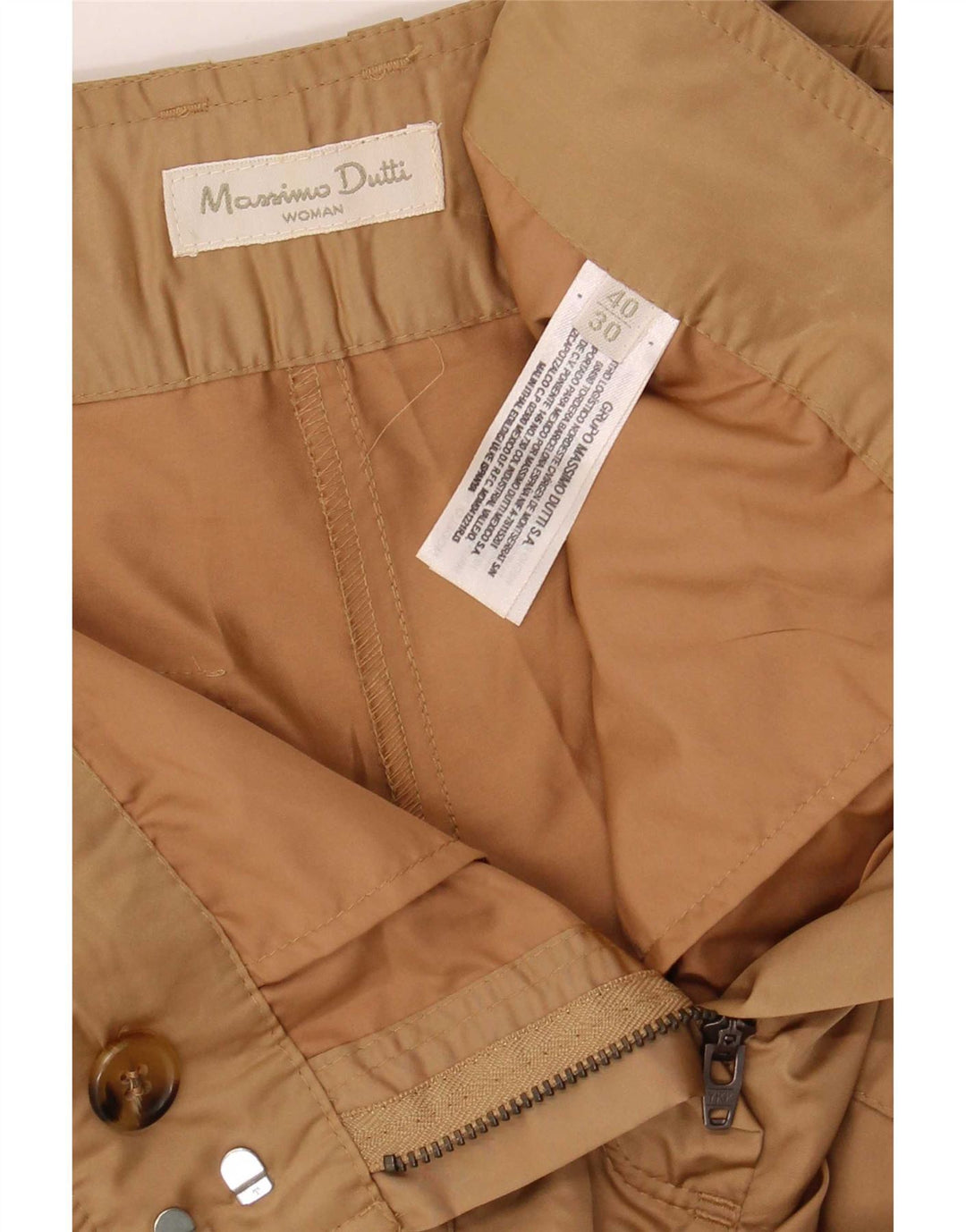 Pantaloncini cargo da donna Massimo Dutti EU 40 Medium W30 Poliestere beige