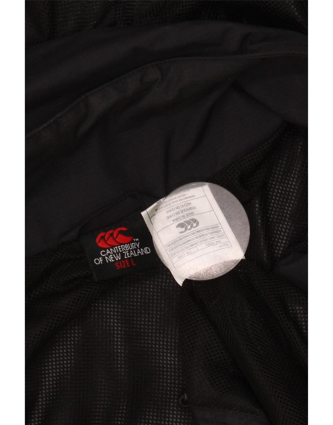 Giacca antipioggia da uomo con cappuccio Canterbury UK 40 grande in nylon nero