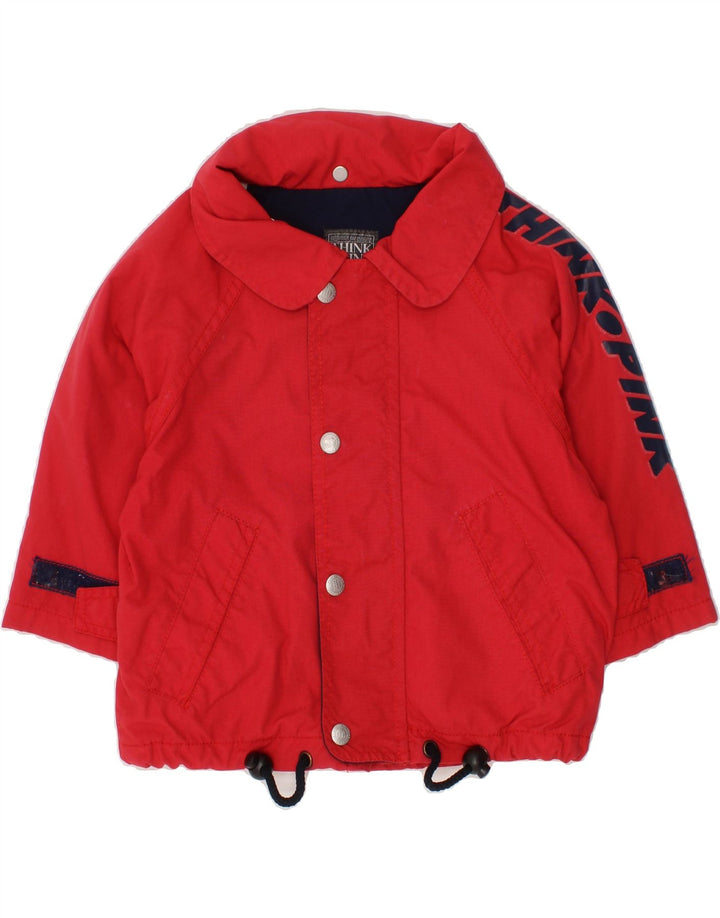 THINK PINK Baby Boys Graphic Rain Jacket 12-18 Months Red Vintage Think Pink and Second-Hand Think Pink from Messina Hembry 