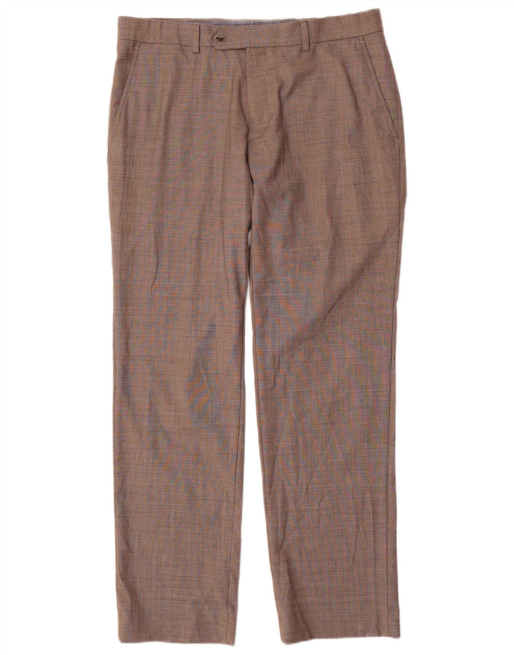 TOMMY HILFIGER Pantaloni da abito dritti da uomo W35 L30 Poliestere grigio