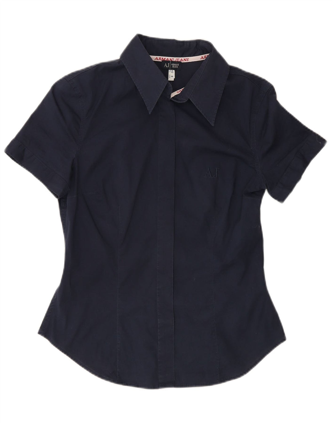 Camicia a maniche corte da donna Armani Jeans EU 42 cotone blu navy medio