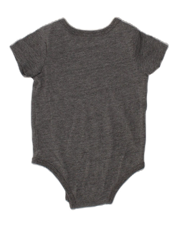 NIKE Baby Girls Graphic Bodysuit 3-6 Months Grey Cotton
