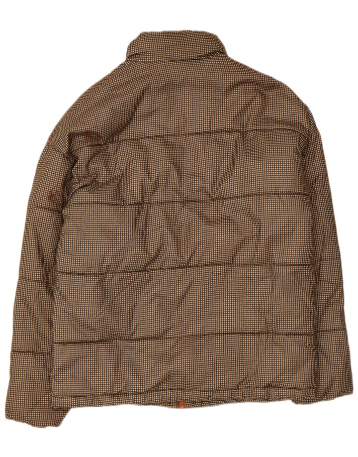 Giacca imbottita da uomo Jack & Jones UK 36 piccolo poliestere a quadri marrone
